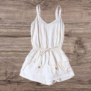 Heartloom Off-White Cream Opal Romper Putty Linen Blend Coastal Euro Summer S